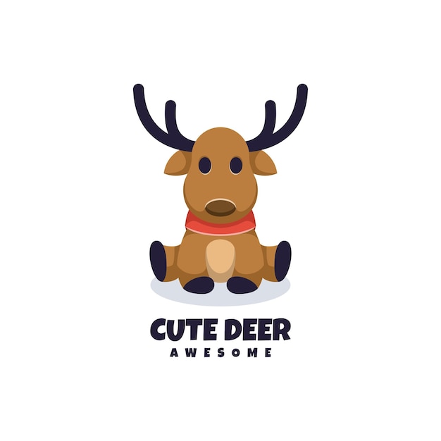 Premium Vector | Cute deer logo