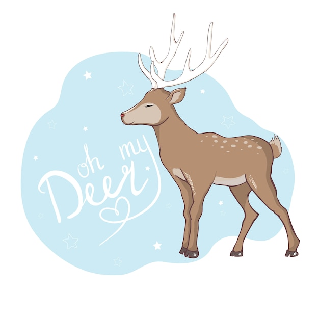 Download Cute deer vector Vector | Premium Download