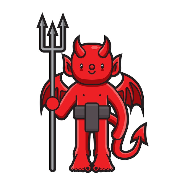 かわいい悪魔の漫画のキャラクター プレミアムベクター