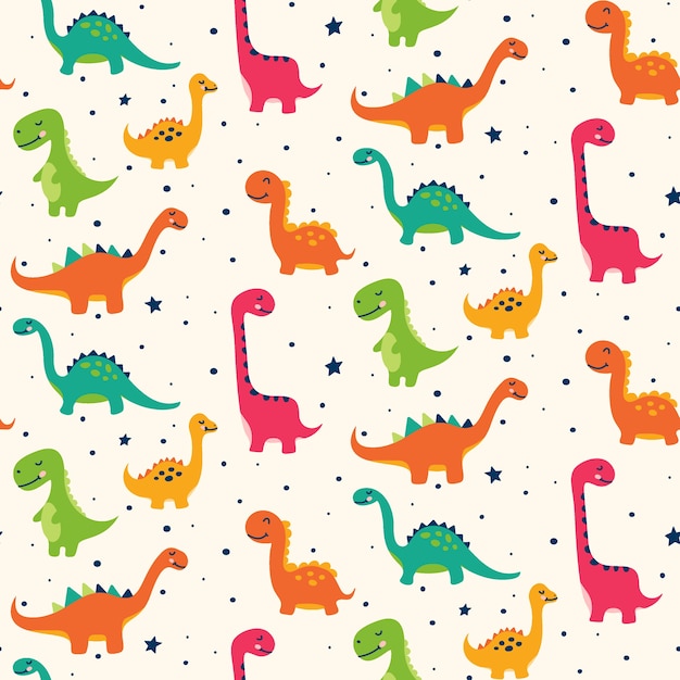 Premium Vector | Cute dinosaur pattern