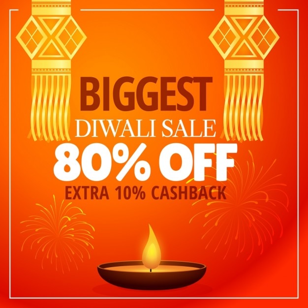 Cute discount voucher with a candle for\
diwali