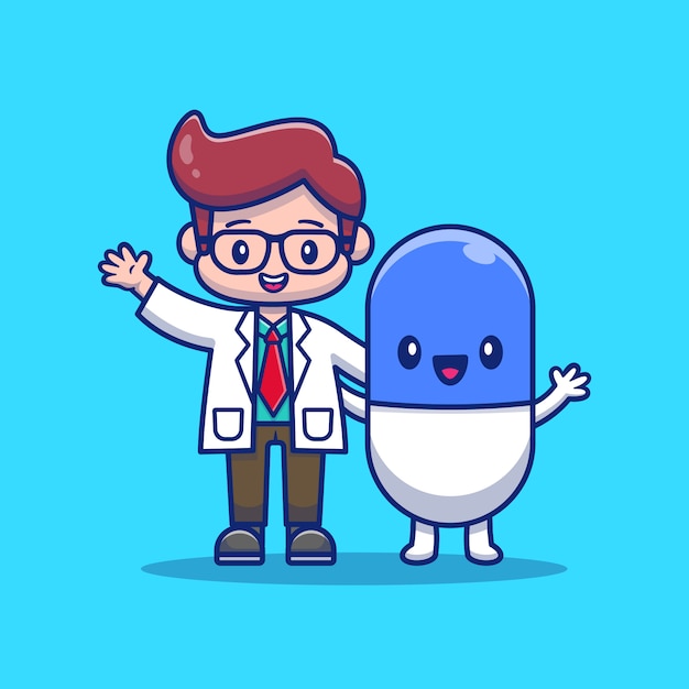 Download Free Cute Doctor With Capsule Medicine Cartoon Icon Illustration Health And Medical Icon Concept Isolated Flat Cartoon Style Premium Vector Use our free logo maker to create a logo and build your brand. Put your logo on business cards, promotional products, or your website for brand visibility.