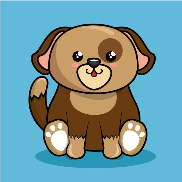 Premium Vector | Cute dog character kawaii style