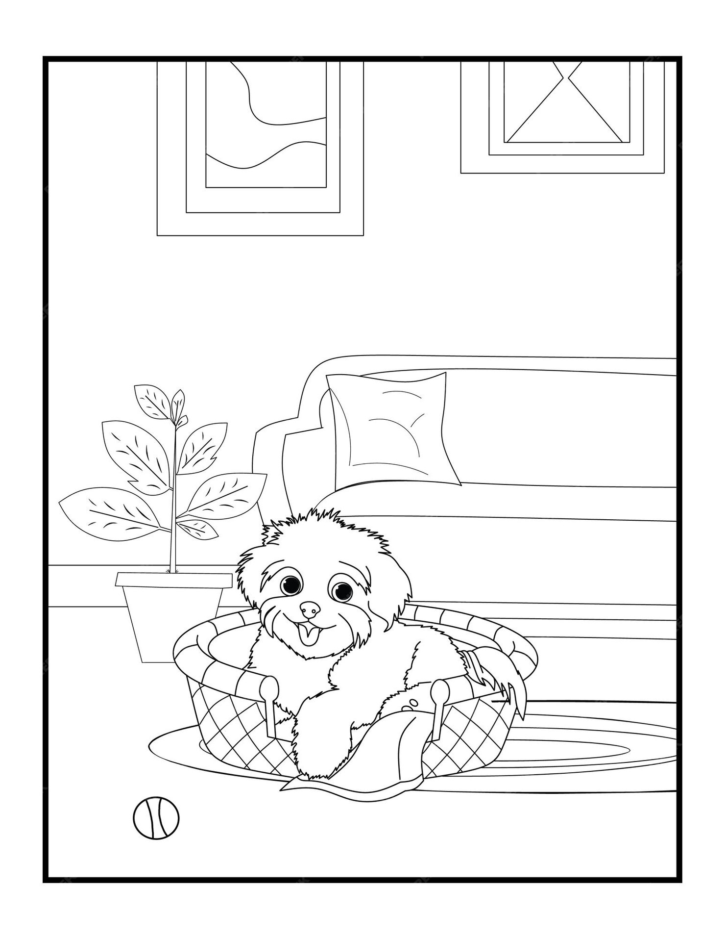 premium-vector-cute-dog-coloring-pages-for-kids-and-children