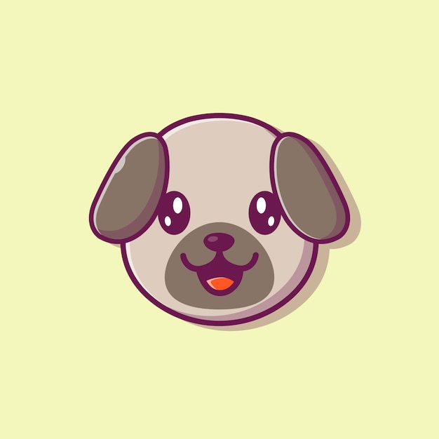 かわいい犬の顔のイラスト 犬の顔の品種 分離された動物の概念 プレミアムベクター