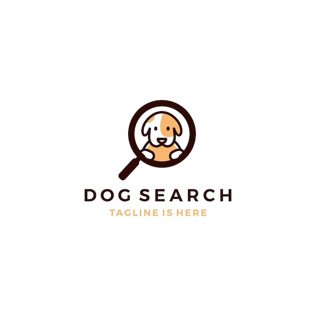 Download Free Cute Dog Inside Magnifier Glass Searching Icon Logo Template Use our free logo maker to create a logo and build your brand. Put your logo on business cards, promotional products, or your website for brand visibility.