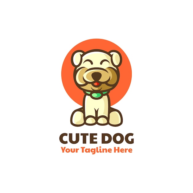 Premium Vector | Cute dog logo illustration logo template