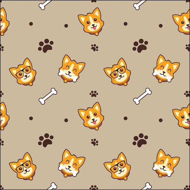 Cute dog seamless pattern background | Premium Vector