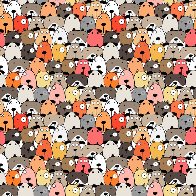 Premium Vector | Cute dog seamless pattern background