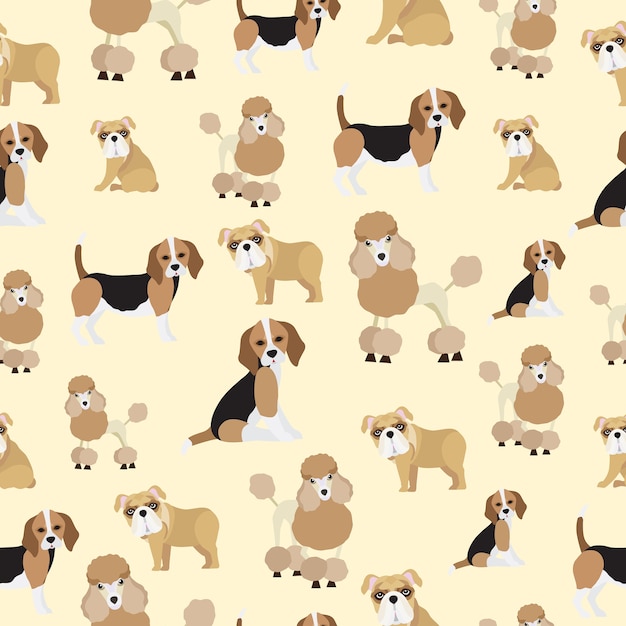 Premium Vector Cute dog seamless pattern