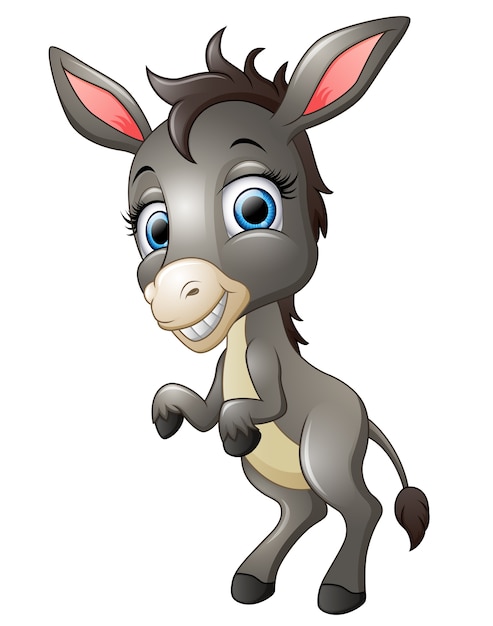 Premium Vector | Cute donkey cartoon