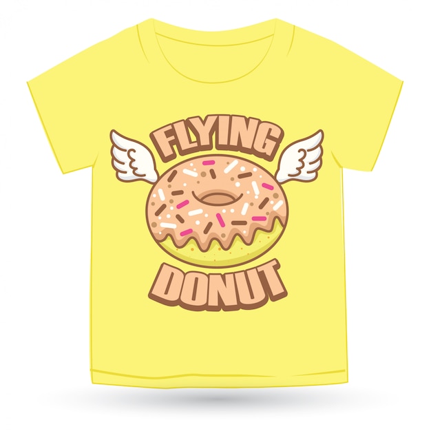 Premium Vector Cute Donut Hand Drawn Logo Cartoon For T Shirt