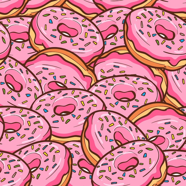 Premium Vector Cute Donut Seamless Pattern 7632