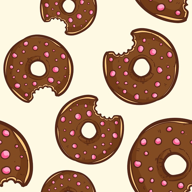 Premium Vector | Cute donut seamless pattern