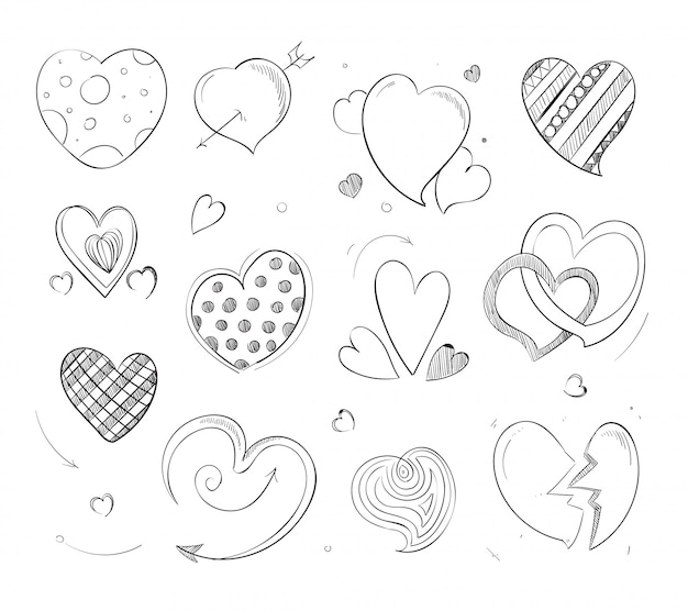 cute heart doodles