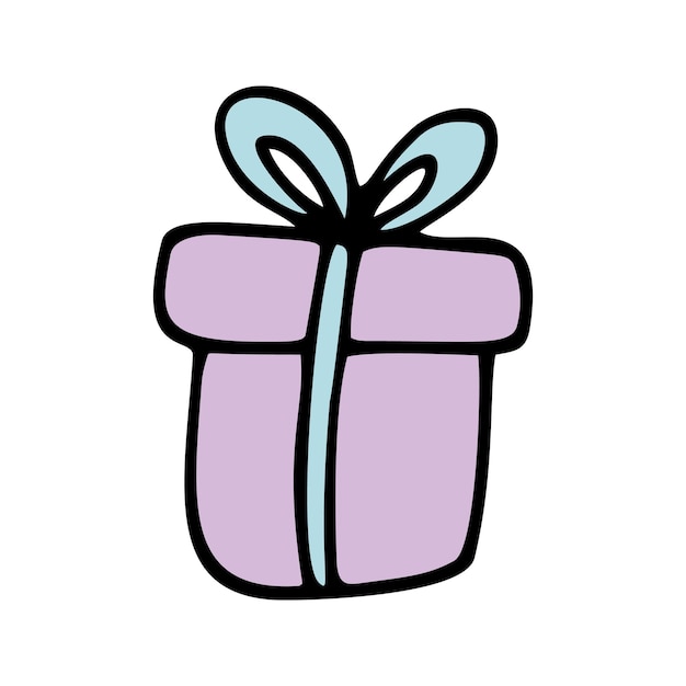 Premium Vector Cute doodle present, gift box. hand drawn vector