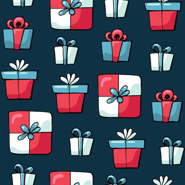 Download Cute doodles christmas colorful gifts and presents pattern ...
