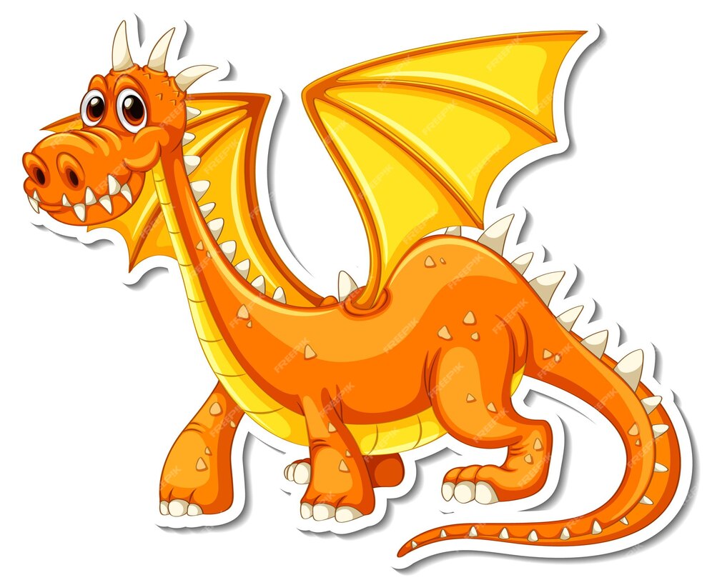 Free Vector | Cute dragon cartoon character sticker