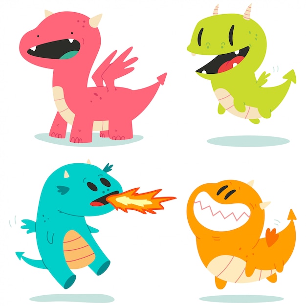 Download Free Cute Dragons Vector Cartoon Characters Set Isolated Premium Vector Use our free logo maker to create a logo and build your brand. Put your logo on business cards, promotional products, or your website for brand visibility.