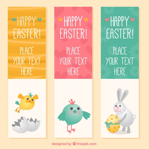 Cute easter banners Vector | Free Download