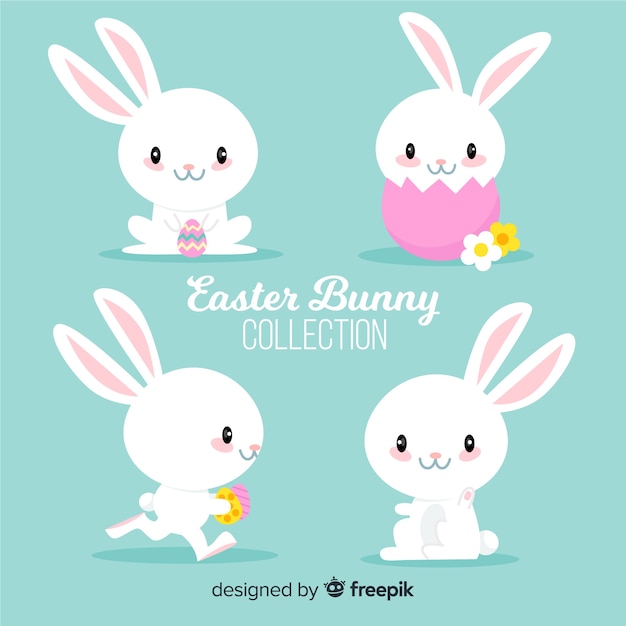 Download Cute easter bunny collection | Free Vector