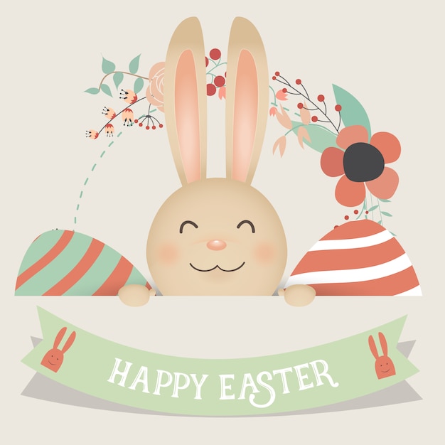 Download Cute easter bunny Vector | Free Download