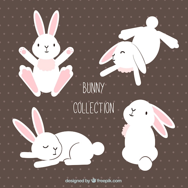Download Cute easter rabbit in different postures Vector | Free ...