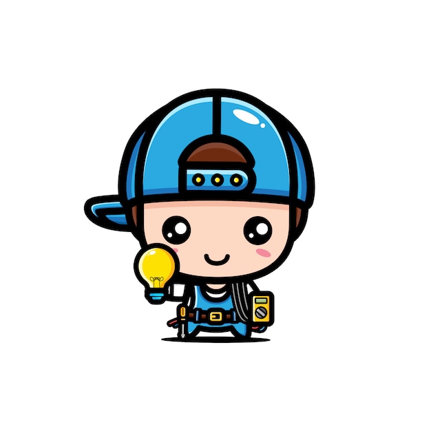 Download Free Cute Electrician Character Premium Vector Use our free logo maker to create a logo and build your brand. Put your logo on business cards, promotional products, or your website for brand visibility.