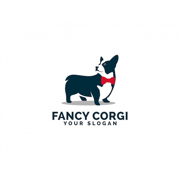 Premium Vector | Cute elegant corgi dog logo