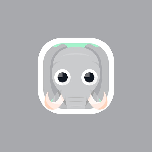 かわいい象のアプリのアイコンのロゴ プレミアムベクター