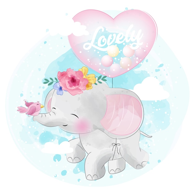 Free Free 74 Baby Elephant With Balloon Svg SVG PNG EPS DXF File