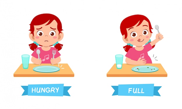 Premium Vector | Cute example of opposite word antonym for kid