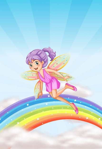 Free Vector | A cute fairy on sky