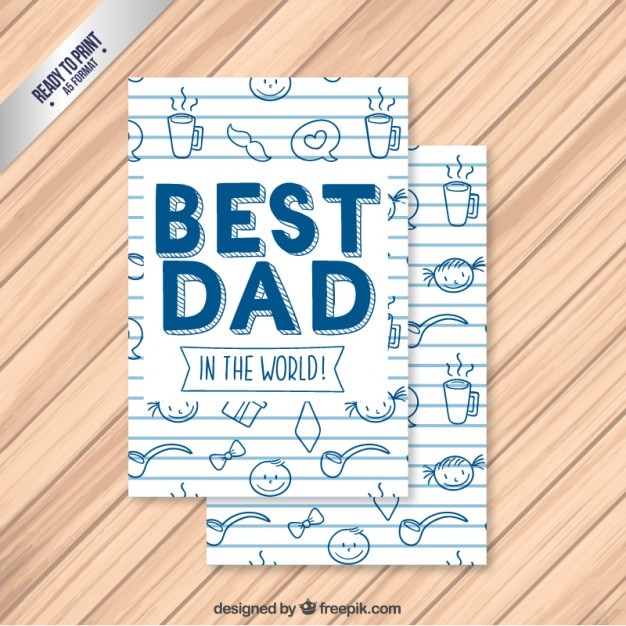 Free Vector | Cute father's day card with drawings