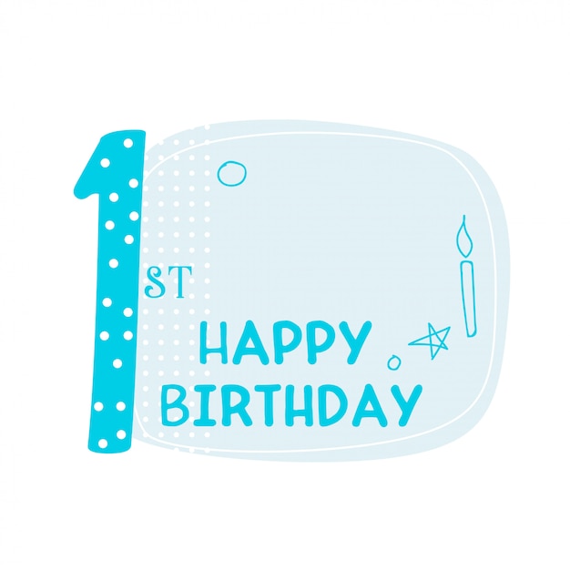 Cute first happy birthday card design