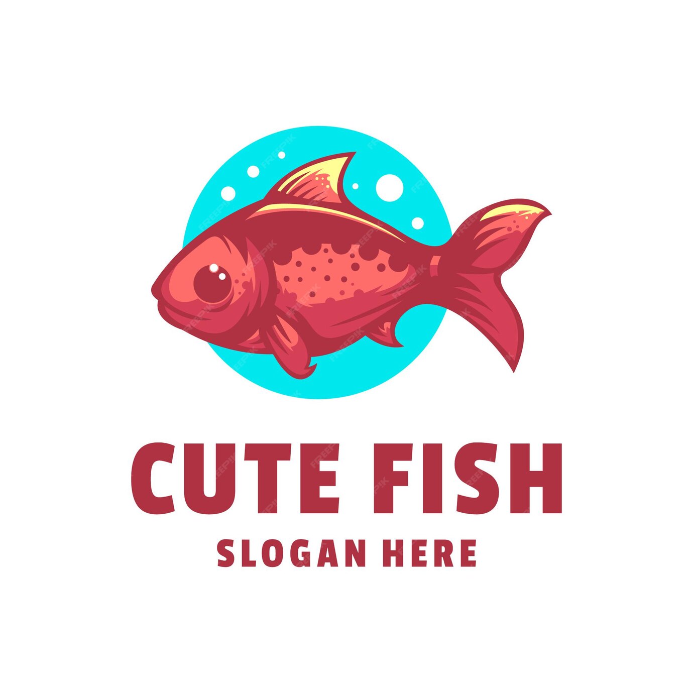 Premium Vector | Cute fish logo design