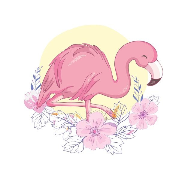 Premium Vector Cute Flamingo Illustration