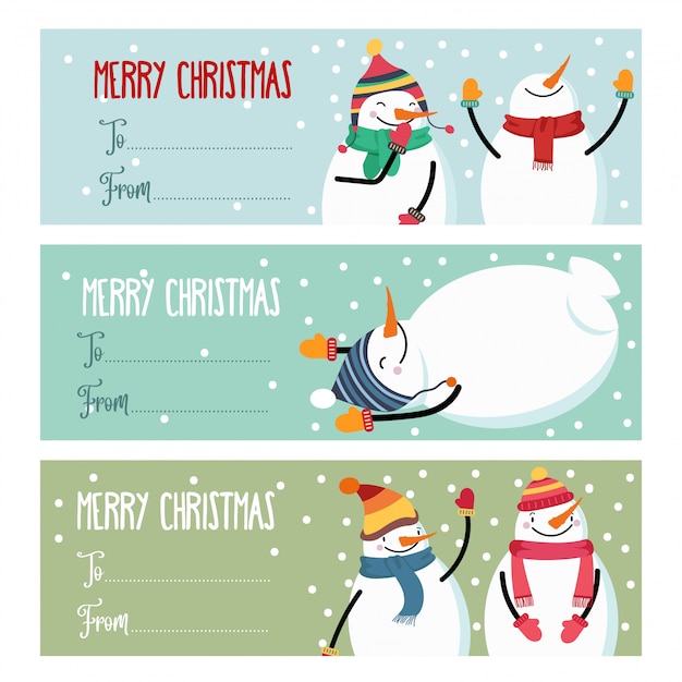 Premium Vector | Cute flat design christmas labels collection