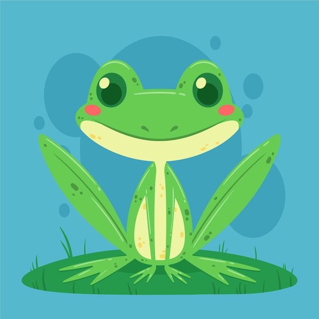 Free Vector | Cute flat design frog illustration