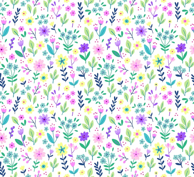 Premium Vector | Cute floral pattern in the small flower. ditsy print