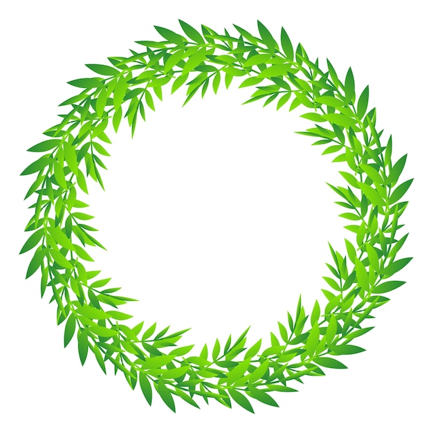 premium vector cute foliage round frame green leaves circle border wreath of bamboo leaves and branches https www freepik com profile preagreement getstarted 3265140