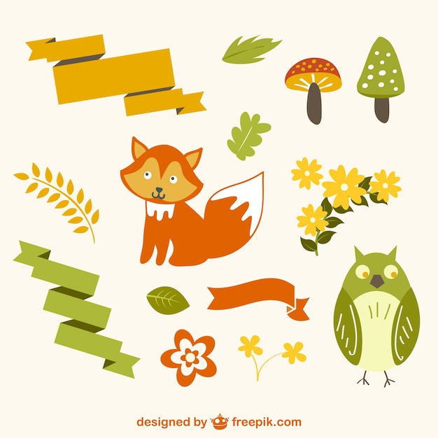 Cute forest animals illustration