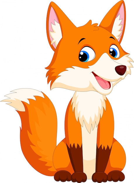 Cute fox cartoon | Premium Vector