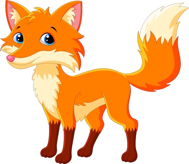 Cute fox cartoon | Premium Vector