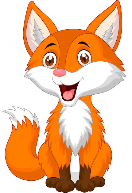 Cute fox cartoon | Premium Vector
