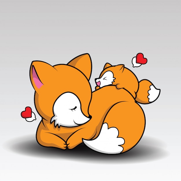 Cute fox cartoon | Premium Vector