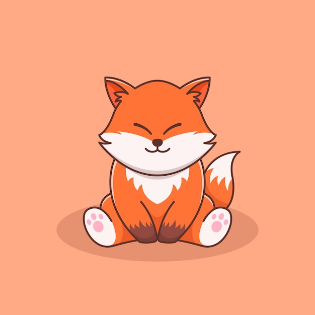 Premium Vector | Cute fox illustration in flat design