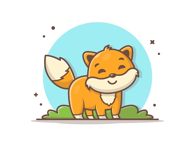 Cute fox mascot logo  icon illustration Premium Vector