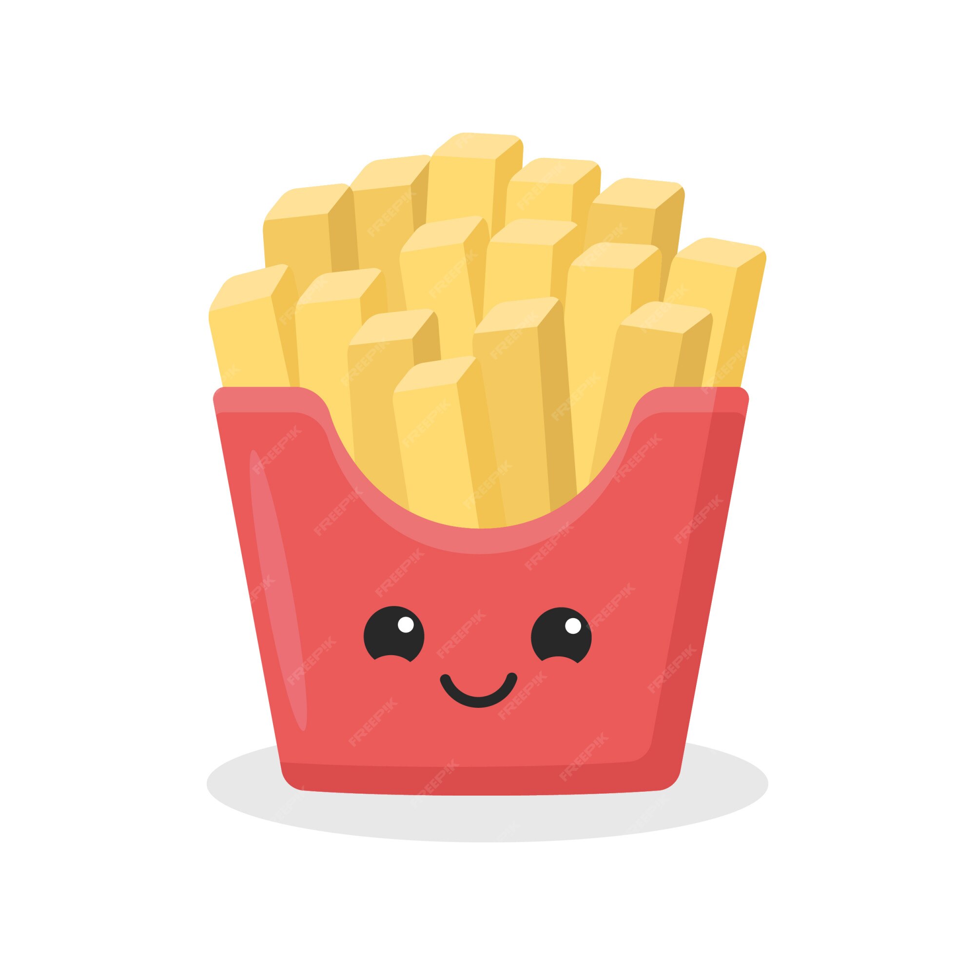 Premium Vector | Cute fries kawaii character