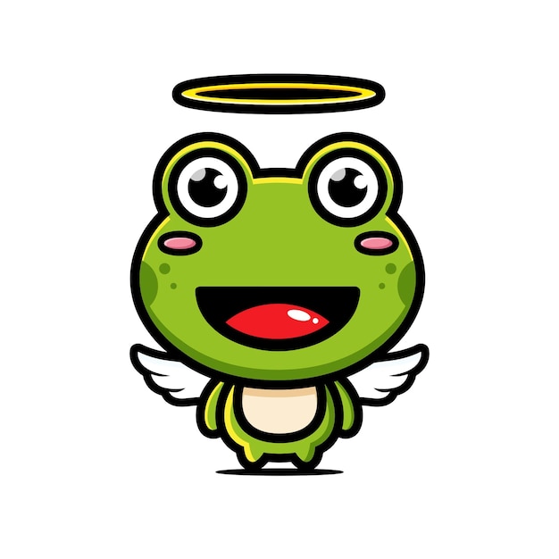 Premium Vector Cute Frog Angel Character Design